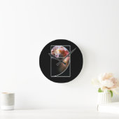 フィボナッチ渦状銀河 ラウンド壁時計 (ホーム)