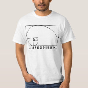 フィボナッチ緩和曲線 – 番号順序1 Tシャツ