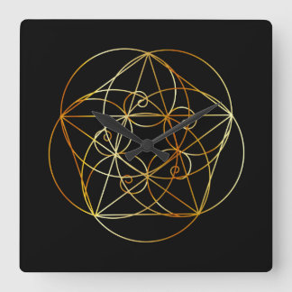 フィボナッチ螺線形神聖な幾何学 スクエア壁時計