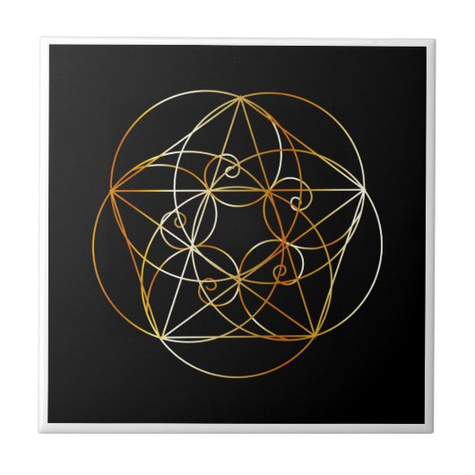 フィボナッチ螺線形神聖な幾何学 タイル (正面)