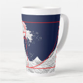 フィボナッチ配列と素晴らし波 カフェラテマグ (右アングル)