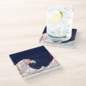 フィボナッチ配列と素晴らし波 ガラスコースター (アングル)