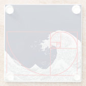 フィボナッチ配列と素晴らし波 ガラスコースター (裏面)