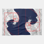 フィボナッチ配列と素晴らし波 キッチンタオル (横)