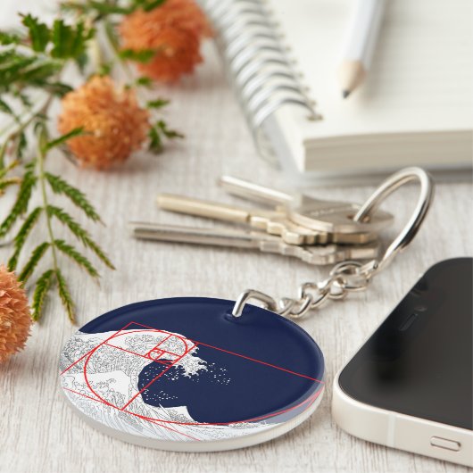 フィボナッチ配列と素晴らし波 キーホルダー (正面右)