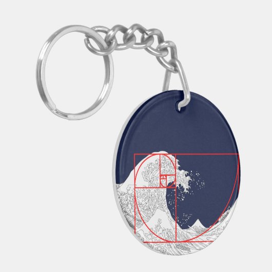 フィボナッチ配列と素晴らし波 キーホルダー (正面左)