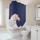 フィボナッチ配列と素晴らし波 シャワーカーテン (インサイチュ)