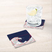 フィボナッチ配列と素晴らし波 スクエアペーパーコースター (インサイチュ)