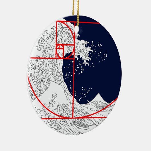 フィボナッチ配列と素晴らし波 セラミックオーナメント (右)