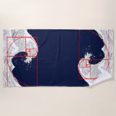 フィボナッチ配列と素晴らし波 ビーチタオル (正面)