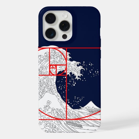 フィボナッチ配列と素晴らし波 iPhoneケース (裏面)