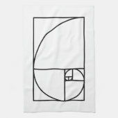 フィボナッチ黄金比 – ユニーク数学的アート キッチンタオル (縦)