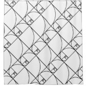 フィボナッチ黄金比 – ユニーク数学的アート シャワーカーテン (正面)