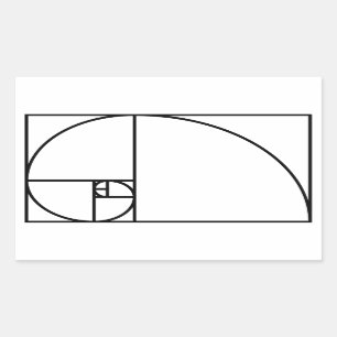フィボナッチ黄金比 – ユニーク数学的アート 長方形シール