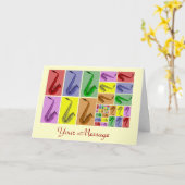 フィボナッチ・サクソフォンズ・パターン・カードのコラージュ カード (黄色い花)