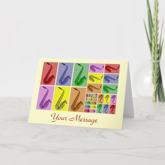 フィボナッチ・サクソフォンズ・パターン・カードのコラージュ カード (正面)