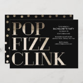 フィポップ・アートのズクリンク金ゴールドバチェロレッテフェイク箔 招待状 (正面/裏面)