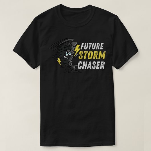 フィューチャーストームの天気予報を追う竜巻キッズ Tシャツ (デザイン正面)