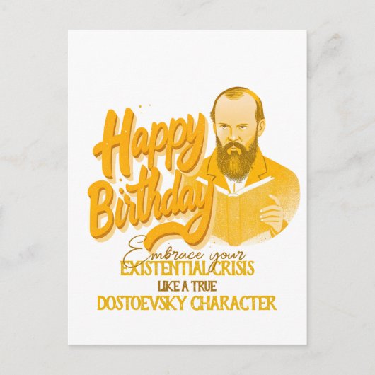 フィョードル・ドストエフスキー - 幾何学的なエレガントなスタイル ポストカード (正面)