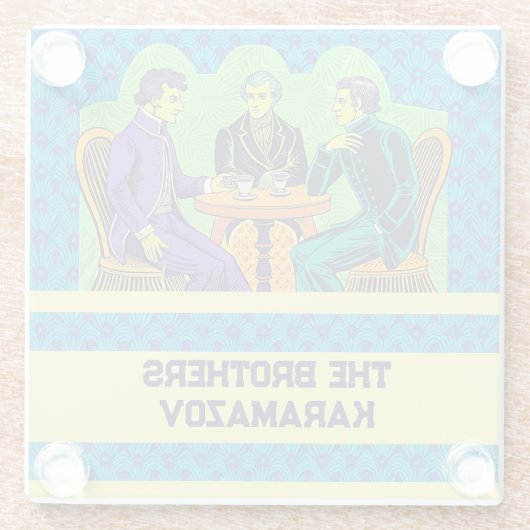 フィヨドルDostoyevsky, The Brothers Karamazov引用文 ガラスコースター (裏面)