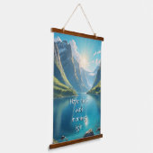 フィヨルドでセレニティーウッドトップウォールタペストリー 吊り下げ型タペストリー (傾斜あり)