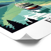 フィヨルドノルウェートラベルアートヴィンテージイラストレーション ポスター (角)