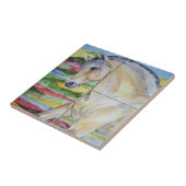 フィヨルドホースポニー壁画デザイン様式化景観 タイル (側面)