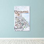 フィラの町 |サントリーニ島(ギリシャ) キャンバスプリント (インサイチュ (ウッドフロア))