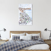 フィラの町 |サントリーニ島(ギリシャ) キャンバスプリント (インサイチュ (寝室))