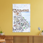 フィラの町 |サントリーニ島(ギリシャ) キャンバスプリント (インサイチュ (リビング))