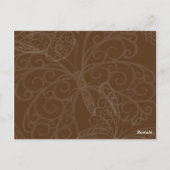 フィラグリバタフライテーブル番号（茶色） ポストカード (裏面)