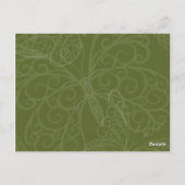 フィラグリーブバタフライテーブル番号（オリーブ緑） ポストカード (裏面)