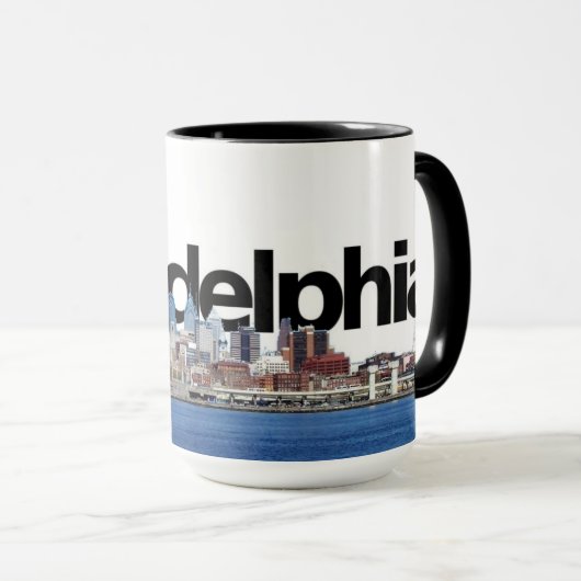 フィラデルヒィアのスカイラインのマグ マグカップ (正面右)