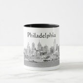 フィラデルヒィアのスケッチのマグ マグカップ (中央)
