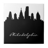 フィラデルヒィアの白黒スカイライン タイル (正面)
