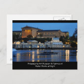 フィラデルヒィアの美術館およびFairmount水仕事 ポストカード (正面/裏面)