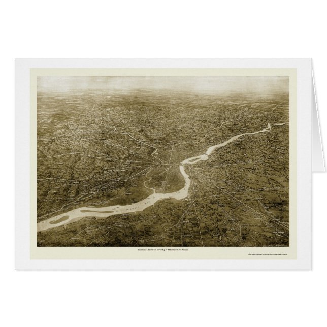 フィラデルヒィアの近辺、PAのパノラマ式の地図- 1926年 (正面横)