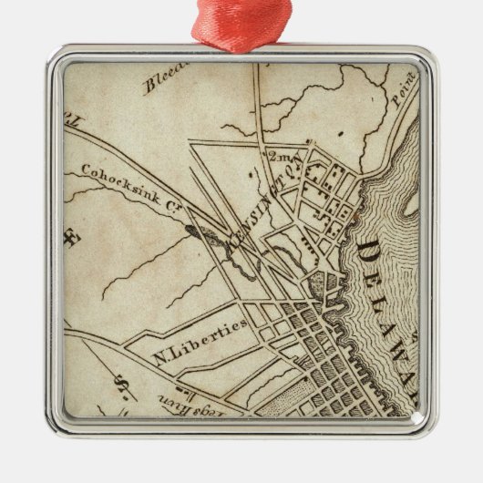 フィラデルヒィアの道路図 メタルオーナメント (正面)