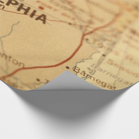 フィラデルヒィアのPAのヴィンテージの地図のギフト用包装紙 ラッピングペーパー (角)