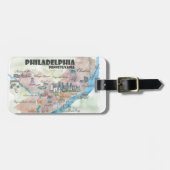 フィラデルヒィアペンシルバニアのレトロのヴィンテージの芸術の地図 ラゲッジタグ (正面横)