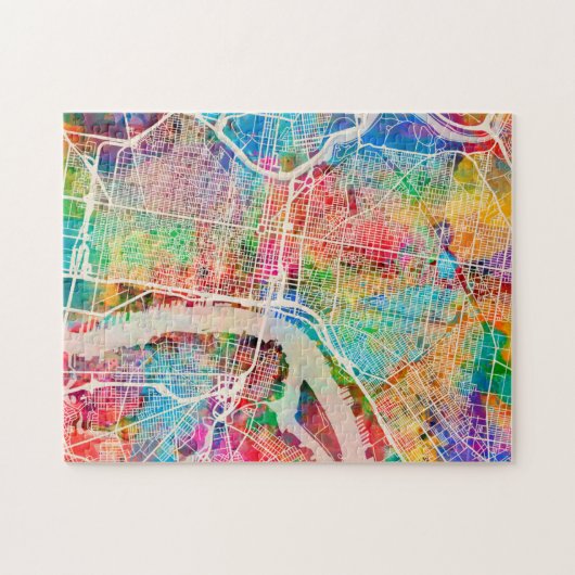 フィラデルヒィアペンシルバニアの通り地図 ジグソーパズル (横)