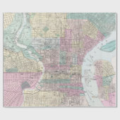 フィラデルヒィアペンシルバニア(1876年)のヴィンテージの地図 ラッピングペーパー (フラット)