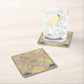 フィラデルヒィア市のまわりの地図 スクエアペーパーコースター (インサイチュ)