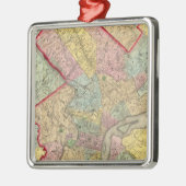 フィラデルヒィア市のまわりの地図 メタルオーナメント (左)