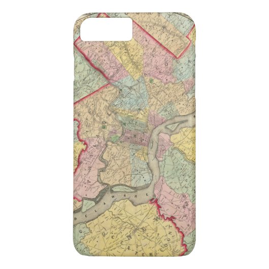 フィラデルヒィア市のまわりの地図 Case-Mate iPhoneケース (裏面)