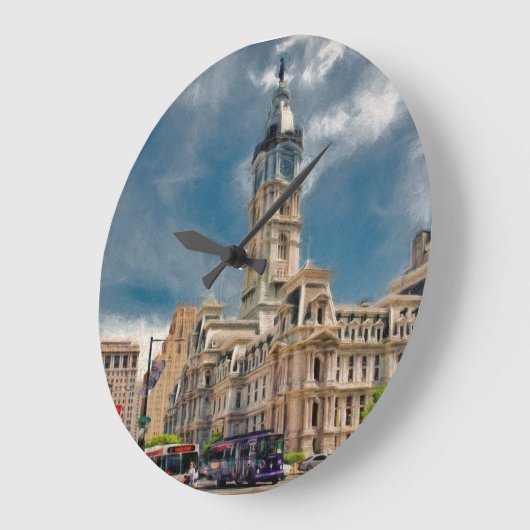 フィラデルヒィア市役所の時計 ラージ壁時計 (傾斜)