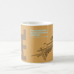 フィラデルヒィア空港(PHL)図表のマグ コーヒーマグカップ