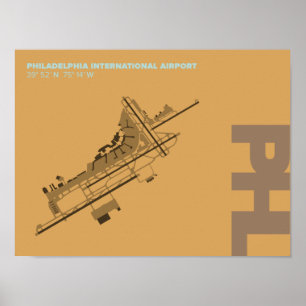 フィラデルヒィア空港(PHL)図表ポスター ポスター