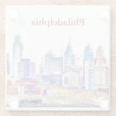 フィラデルヒィア色のスケッチガラスのコースター ガラスコースター (裏面)