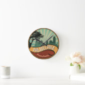 フィラデルヒィア都市スカイラインのレトロのヴィンテージの柱時計 ラウンド壁時計 (ホーム)